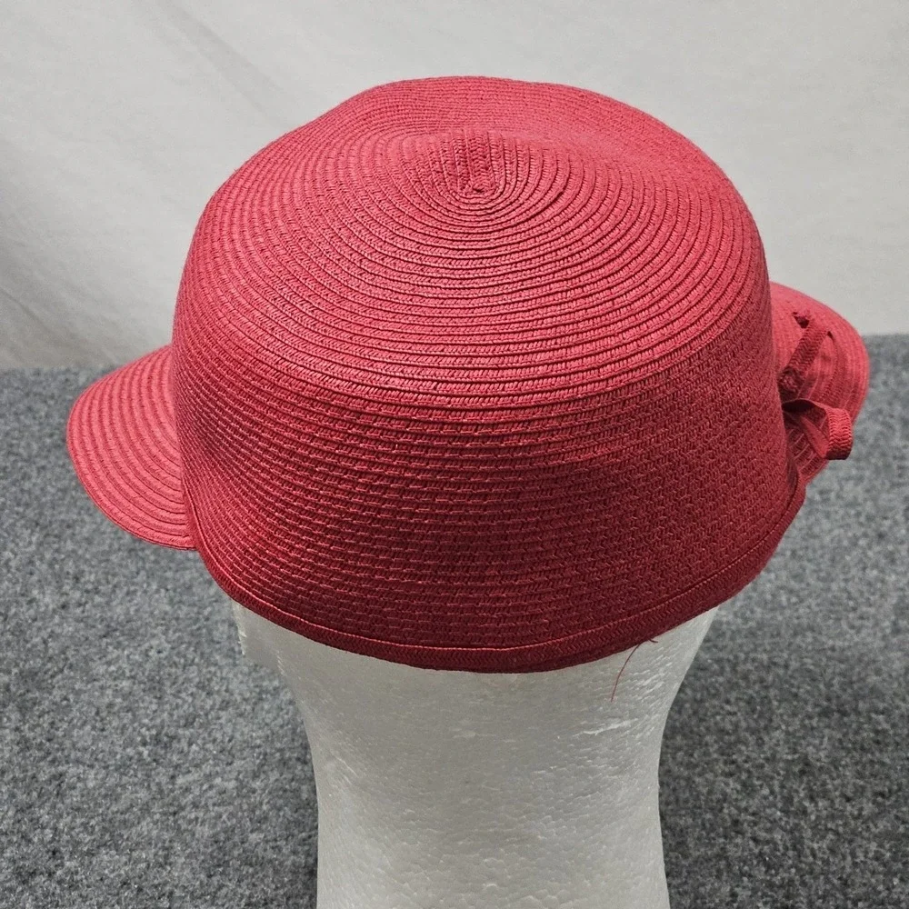 Villager Straw Sun Hat Women Red Bow Liz Claiborne Resort‎ Beach Coastal Grandma
